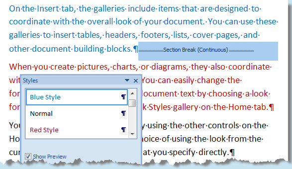 Screenshot: Checking the Style Screenshot: Checking the Style