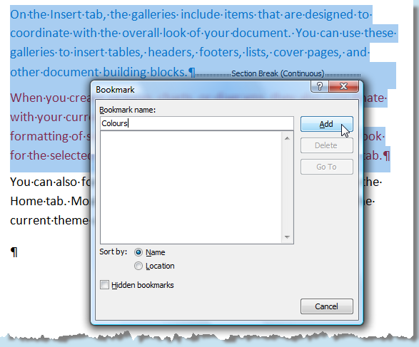 Screenshot: Bookmarking Screenshot: Bookmarking